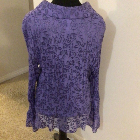 Purple Coldwater Creek sheer blouse in X-large - Picture 2 of 3